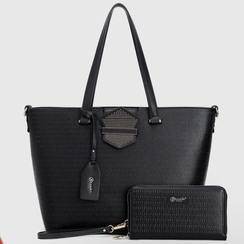 Elegant Black Tote and Wallet Set by Bostanten